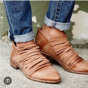 Free People Tan Ankle Booties